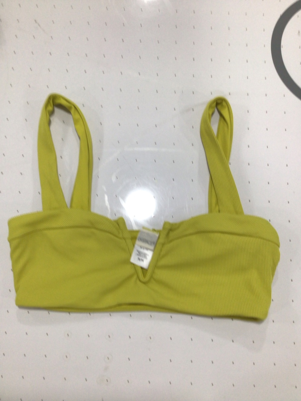 Ribbed Lime Green Bikini Top